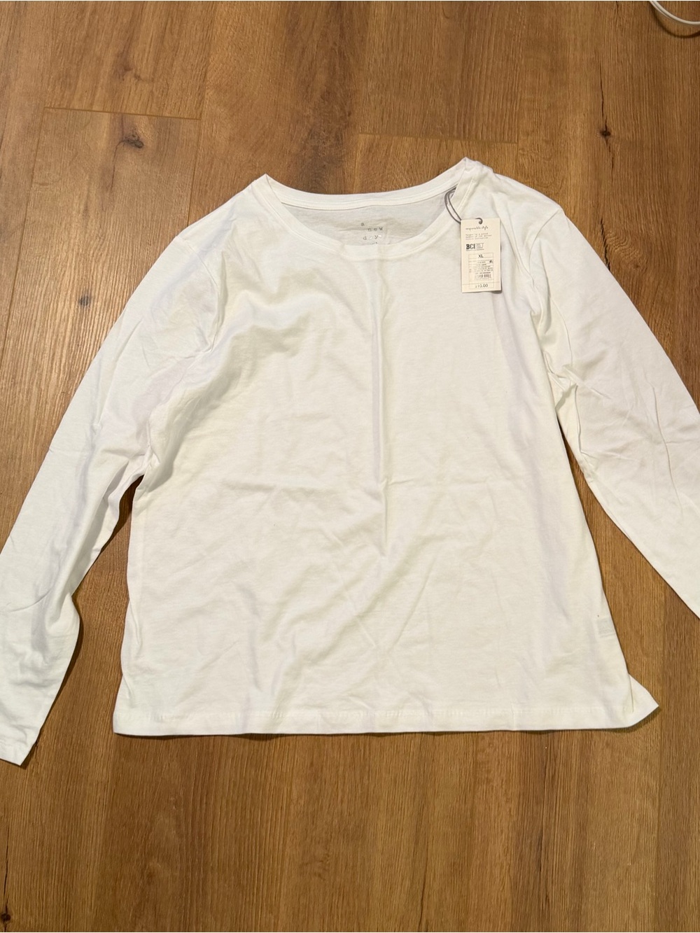White Long-Sleeve Crewneck Top
